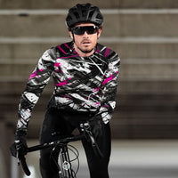 Collision Brush Series - Men's Printed Cycling Jersey With Long Sleeve