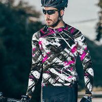 Collision Brush Series - Men's Printed Cycling Jersey With Long Sleeve