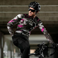 Collision Brush Series - Men's Printed Cycling Jersey With Long Sleeve