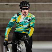 Collision Brush Series - Men's Printed Cycling Jersey With Long Sleeve