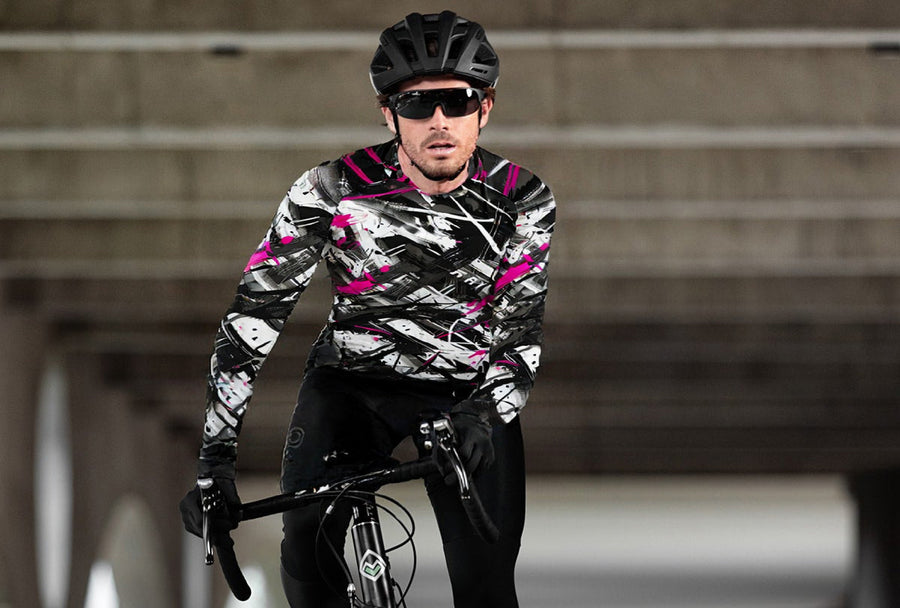 Collision Brush Series - Men's Printed Cycling Jersey With Long Sleeve