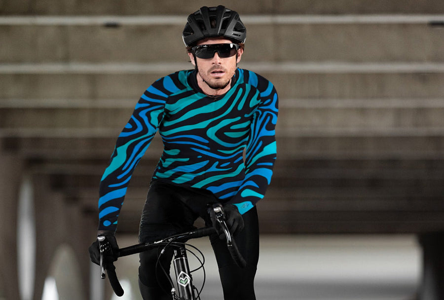 Men's Monochrome Rush Cycling Jersey With Long Sleeve