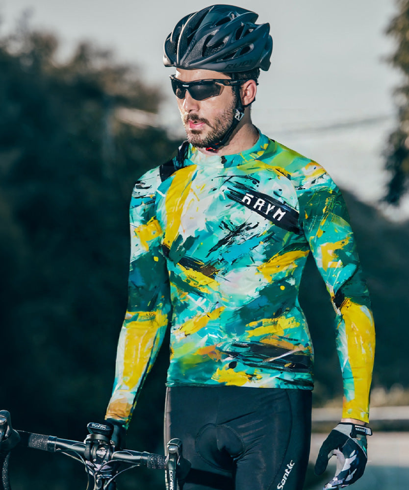 Collision Brush Series - Men's Printed Cycling Jersey With Long Sleeve