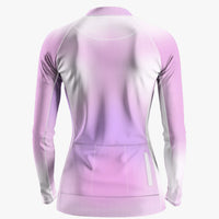 Women's Gradient Pink Cycling Jersey With Long Sleeve