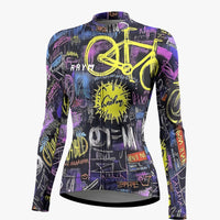 Women's Graffiti Life Cycling Jersey With Long-Sleeve