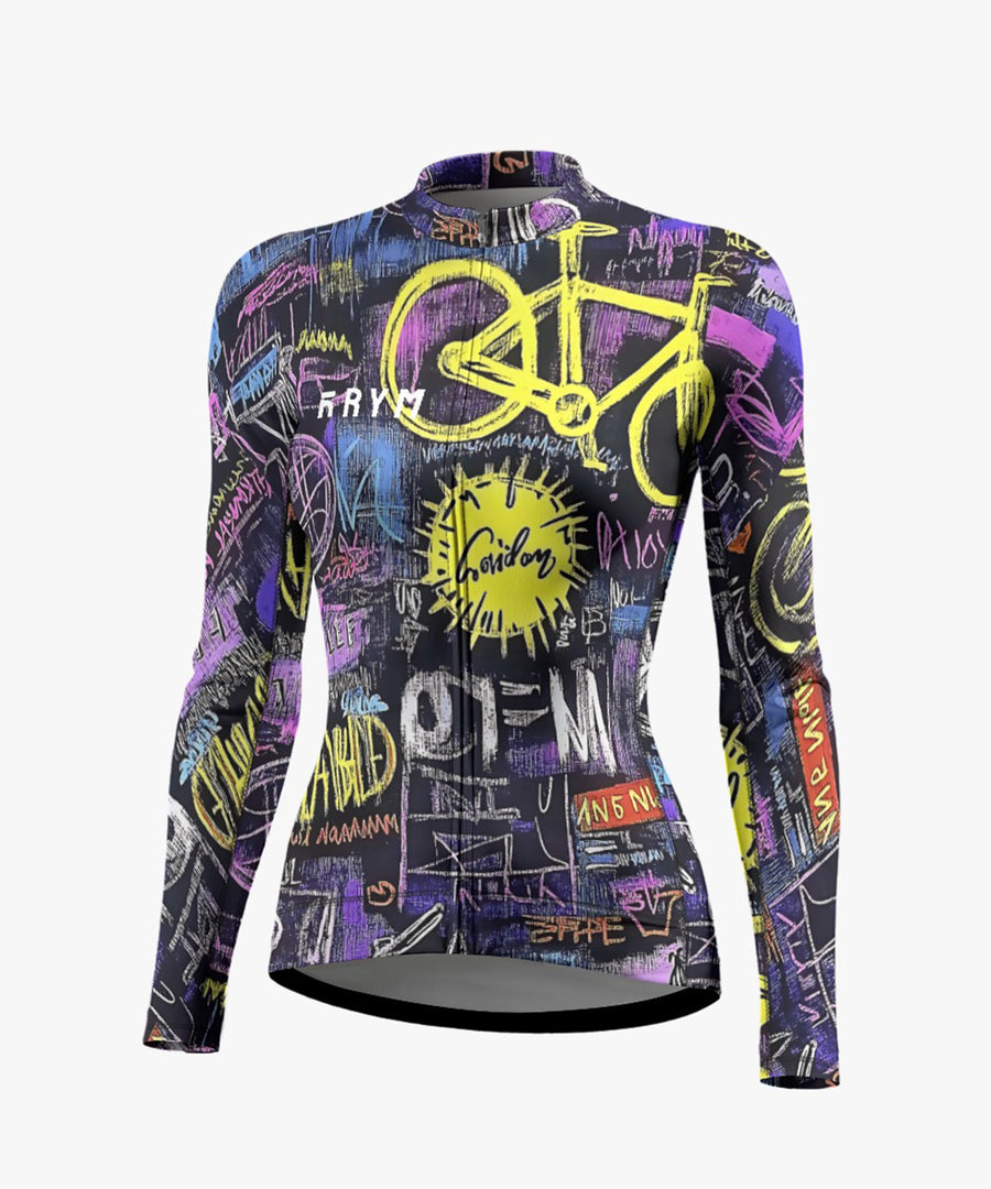 Women's Graffiti Life Cycling Jersey With Long-Sleeve