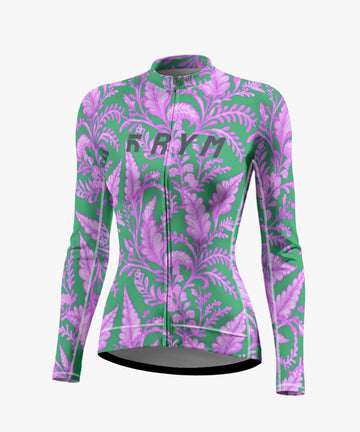 Women's Fern Baroque Printed Cycling Jersey With Long-Sleeve