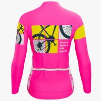 Born To Ride Women's Pink Long Sleeve Cycling Jersey