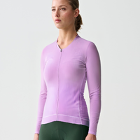 Women's Gradient Pink Cycling Jersey With Long Sleeve