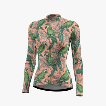 All-Over Print Parrot Women's Cycling Jersey With Long-Sleeve