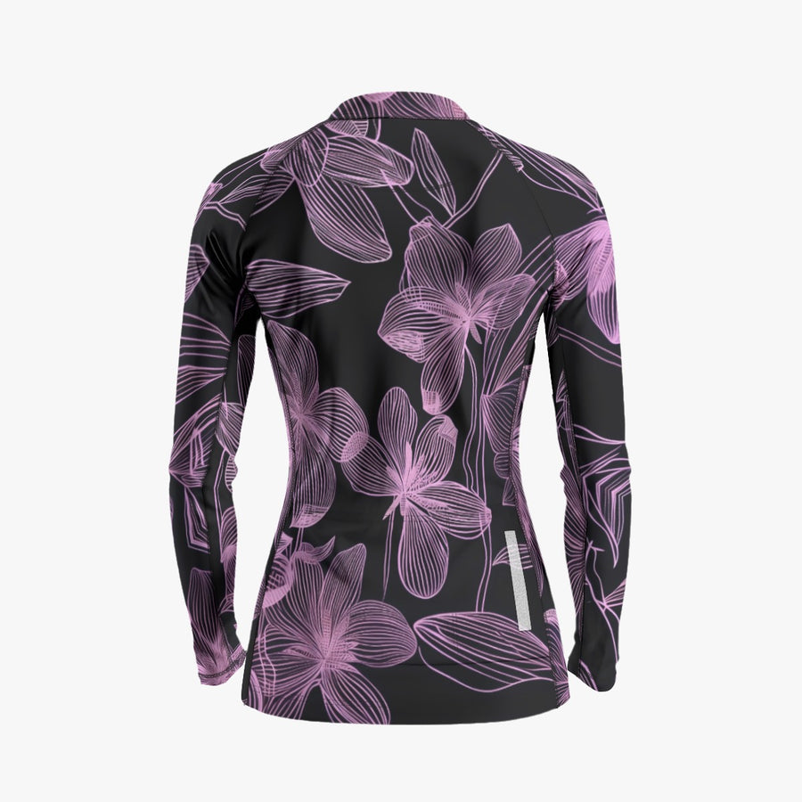 Women's Floral Cycling Jersey With Long Sleeve