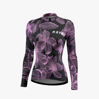 Women's Floral Cycling Jersey With Long Sleeve