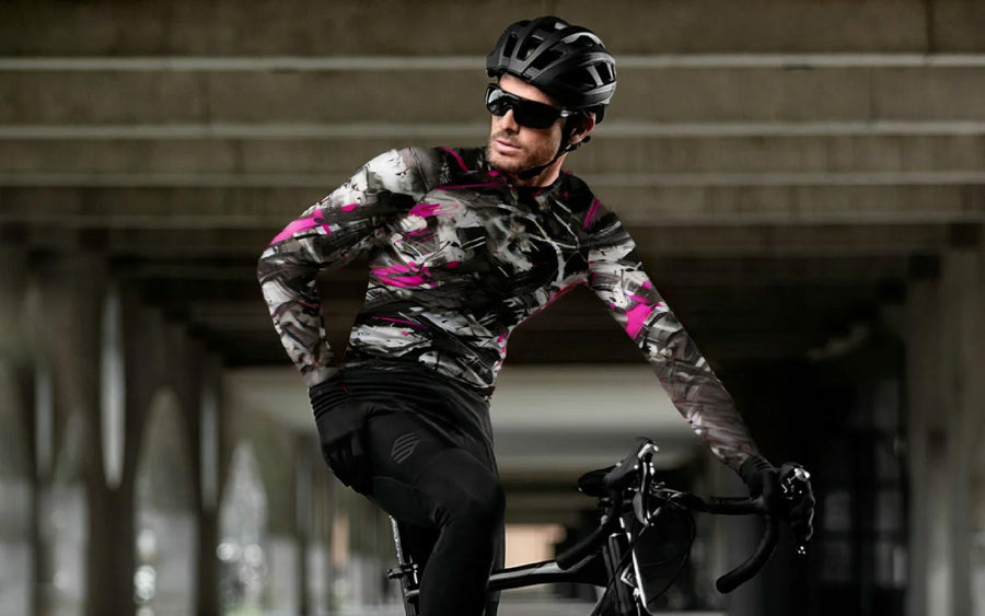 Collision Brush Series - Men's Printed Cycling Jersey With Long Sleeve