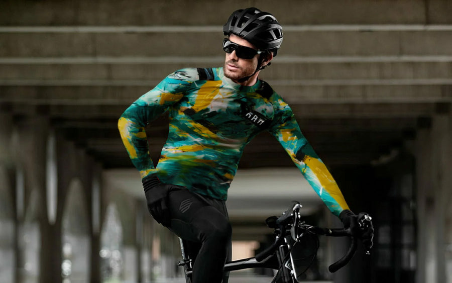 Collision Brush Series - Men's Printed Cycling Jersey With Long Sleeve