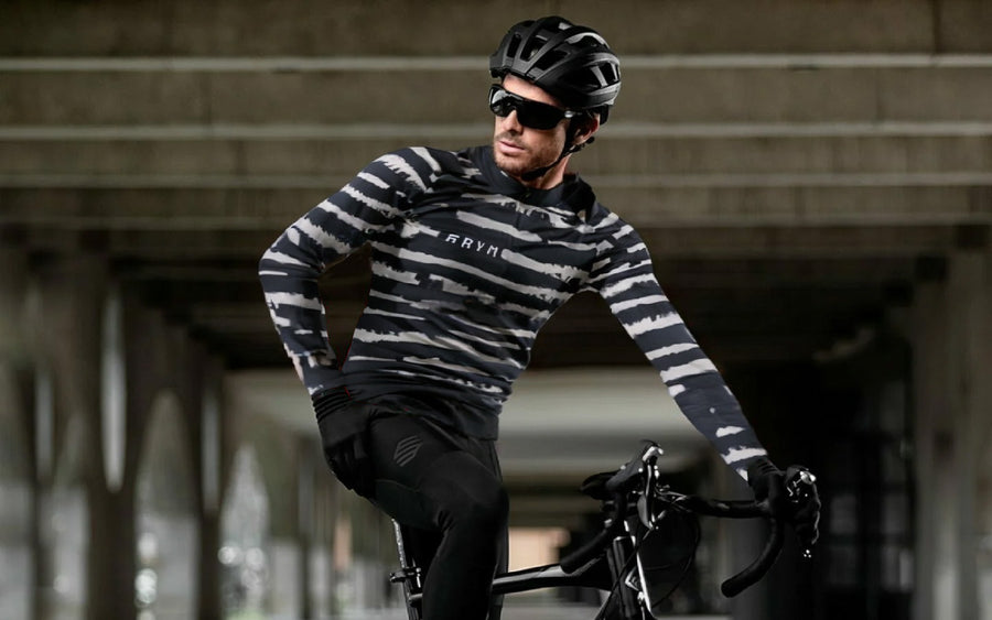 Men's Monochrome Rush Cycling Jersey With Long Sleeve