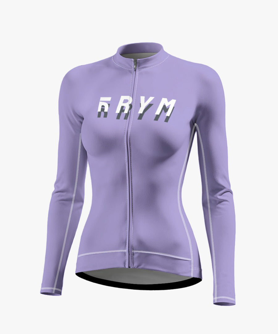 Ride Your Mood - Women's Purple Printed Cycling Jersey With Long Sleeve