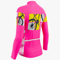 Born To Ride Women's Pink Long Sleeve Cycling Jersey