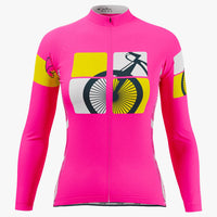 Born To Ride Women's Pink Long Sleeve Cycling Jersey