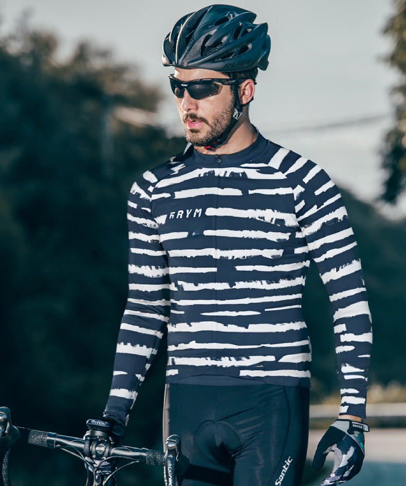 Men's Monochrome Rush Cycling Jersey With Long Sleeve