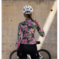 Women's Floral Cycling Jersey With Long Sleeve