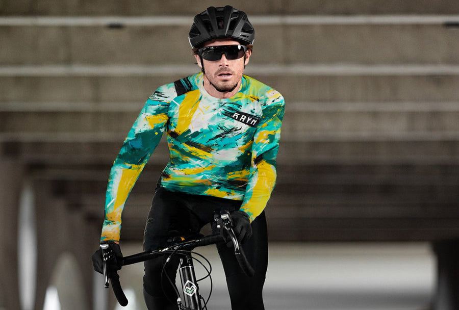 Collision Brush Series - Men's Printed Cycling Jersey With Long Sleeve