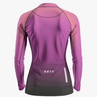 Women's Gradient Purple Cycling Jersey With Long Sleeve