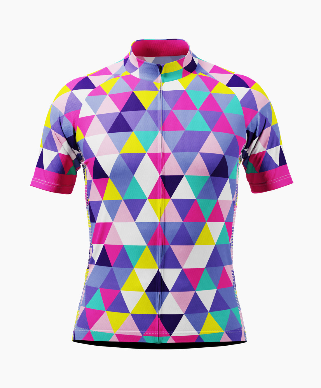 High Viz Color Triangles Short Sleeve Cycling Jersey