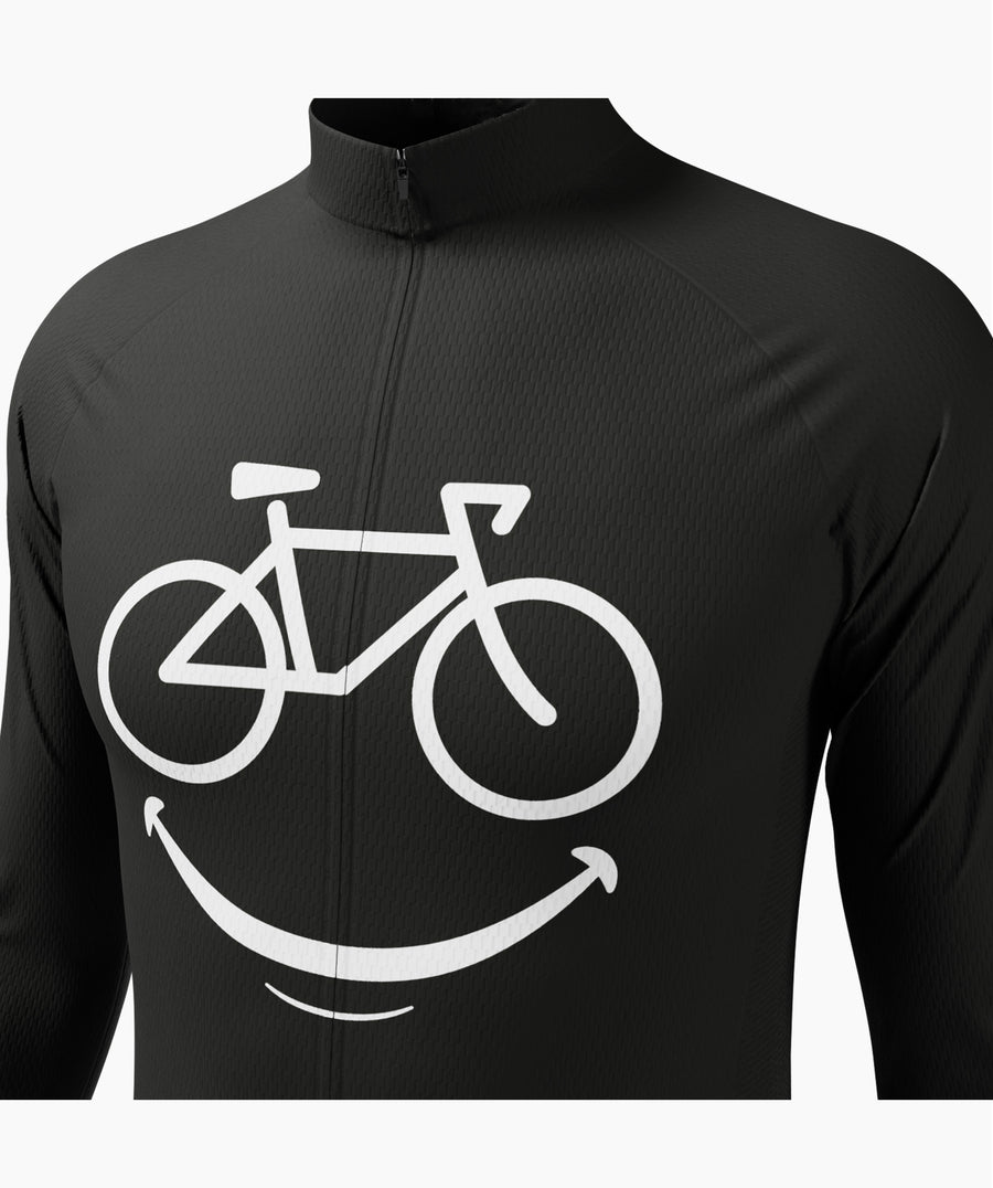 Ride Your Mood Men's Smiling Bike Long Sleeve Cycling Jersey